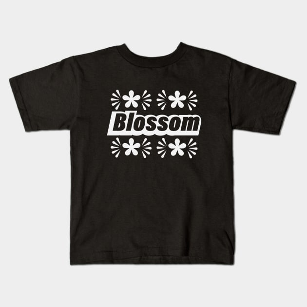 Blossom blossoming logo design Kids T-Shirt by BL4CK&WH1TE 